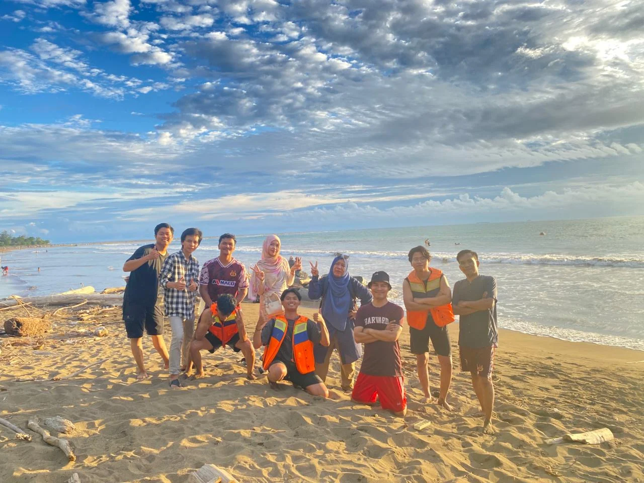 Research team at Krui Beach